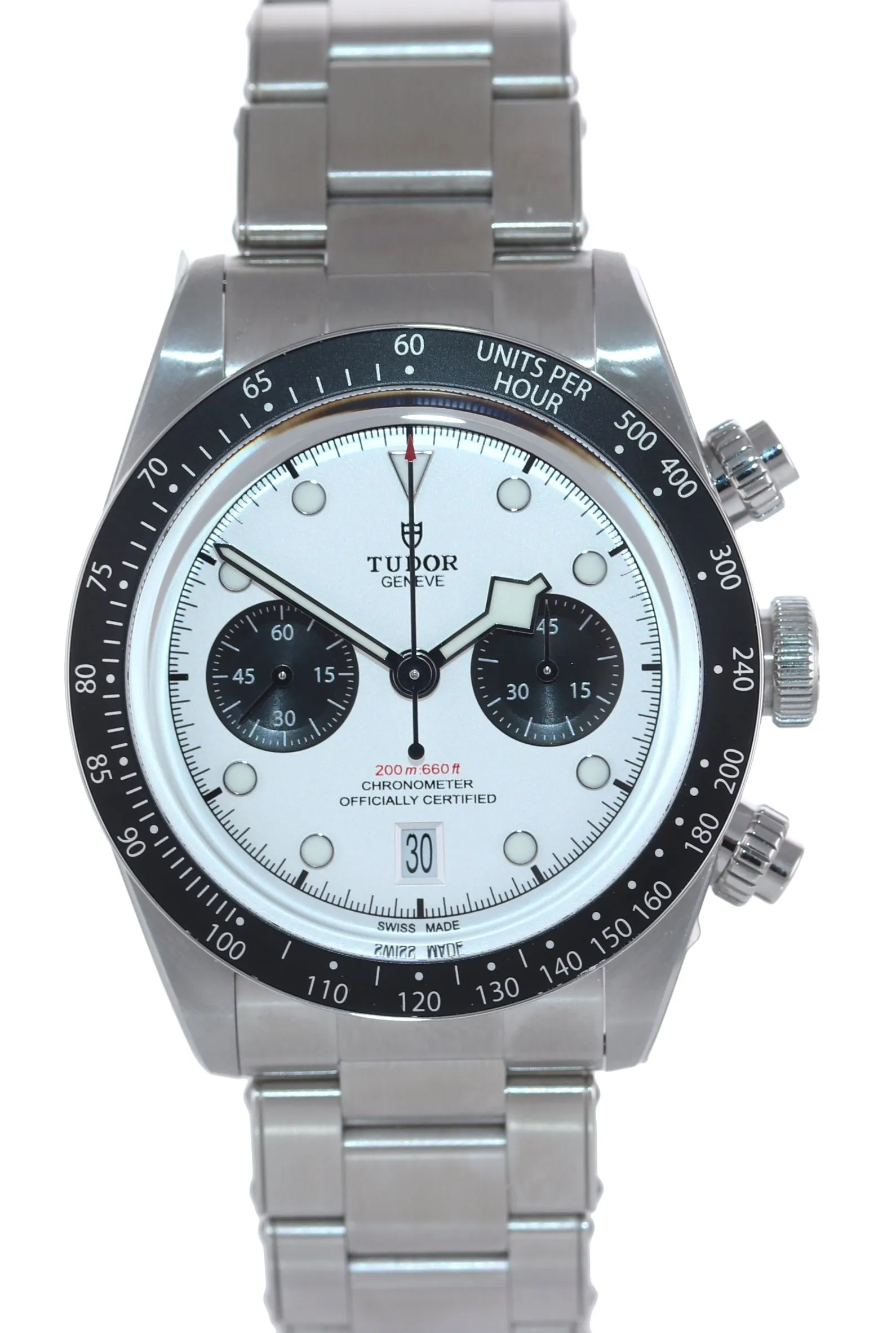 STICKERS NEW MAY 2021 Tudor Black Bay Chrono Panda Steel 41 White Watch 79360