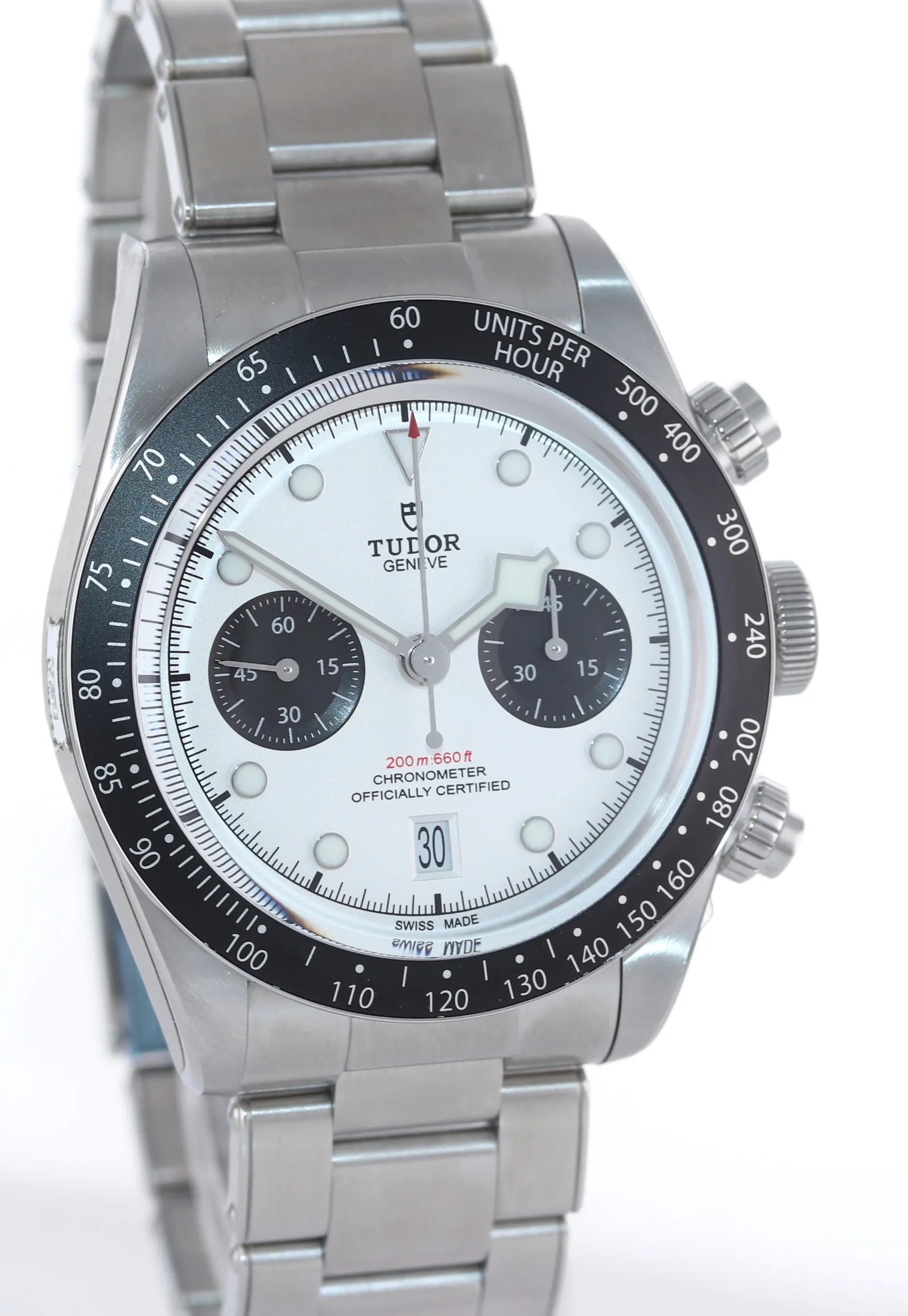 STICKERS NEW MAY 2021 Tudor Black Bay Chrono Panda Steel 41 White Watch 79360