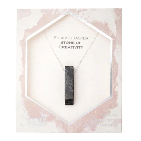 Stone Point Necklace: Picasso Jasper