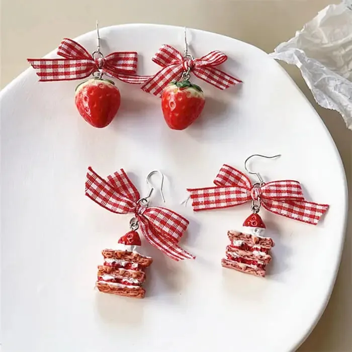 Strawberry Cake Earrings for Sweet Accessory Lovers