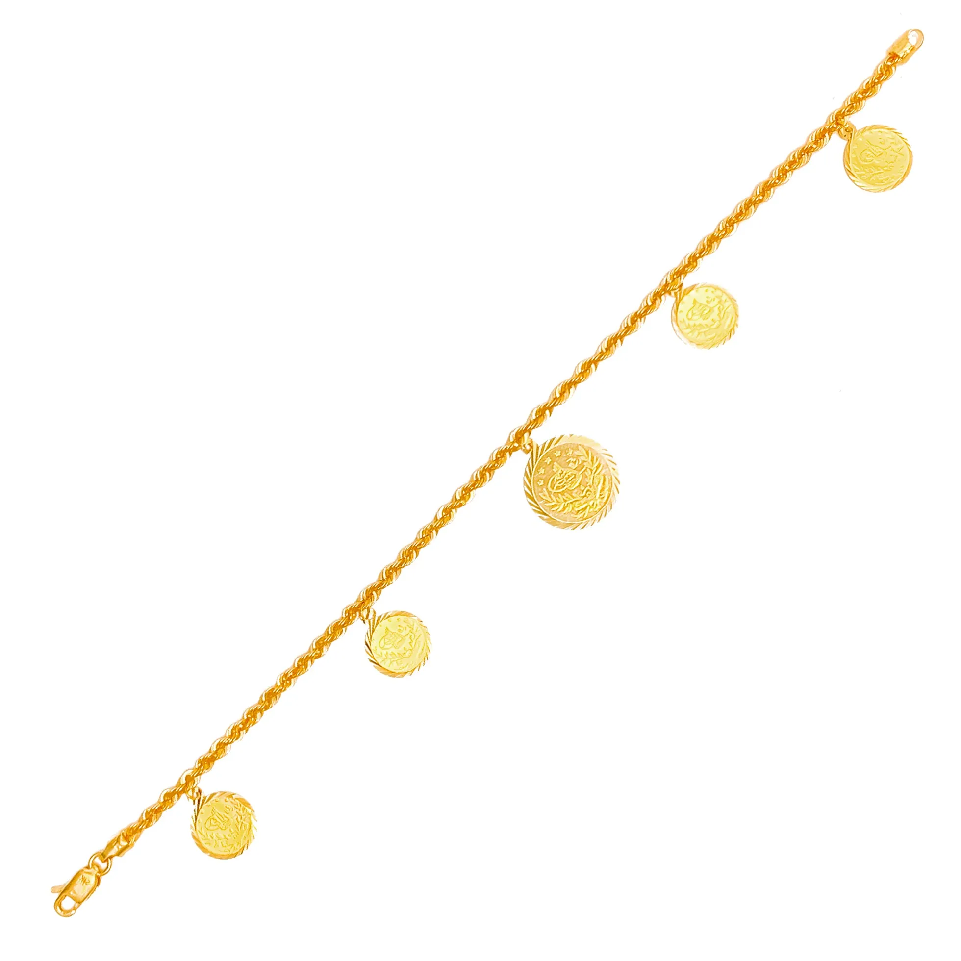Stylish Grandiose 21k Gold Coin Bracelet