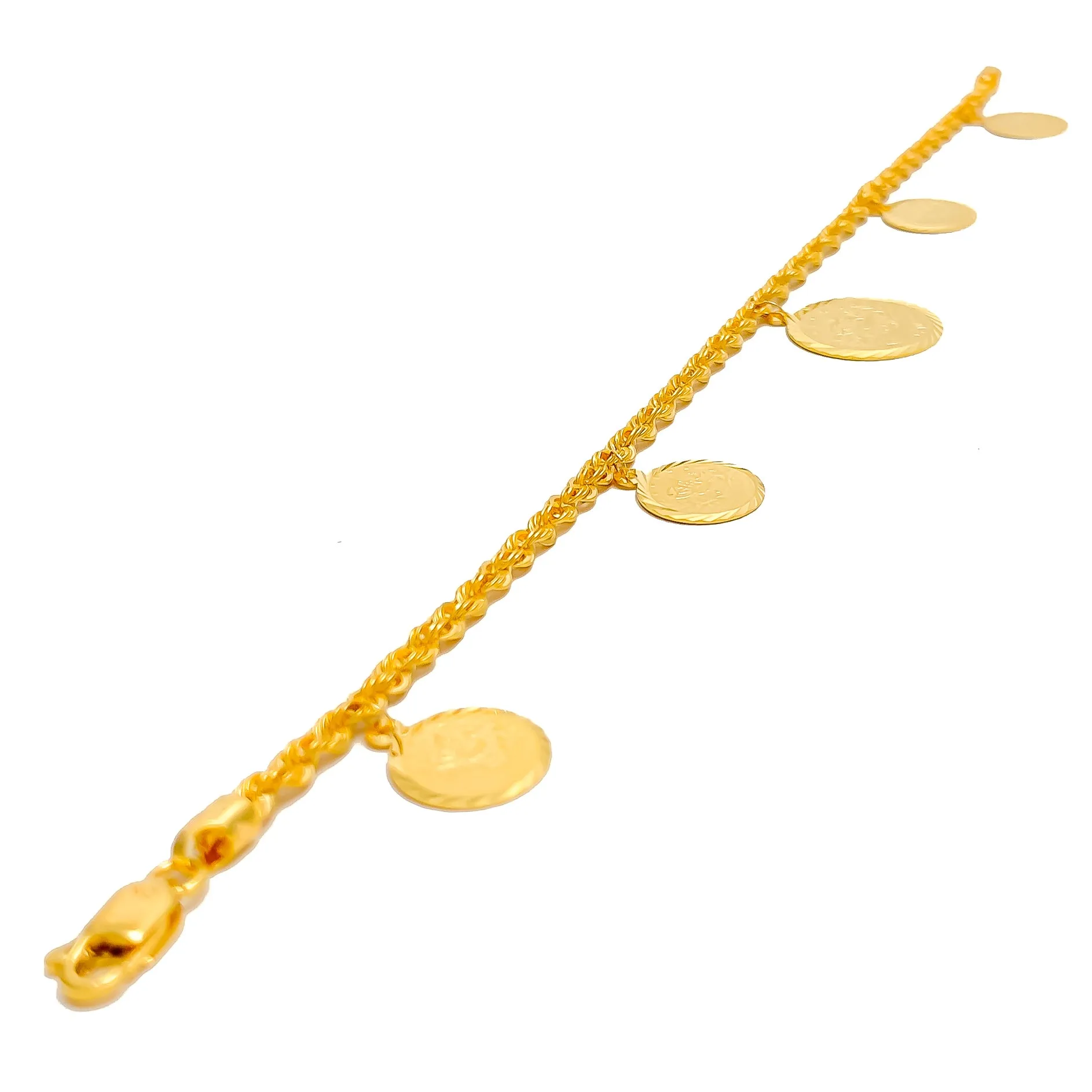 Stylish Grandiose 21k Gold Coin Bracelet