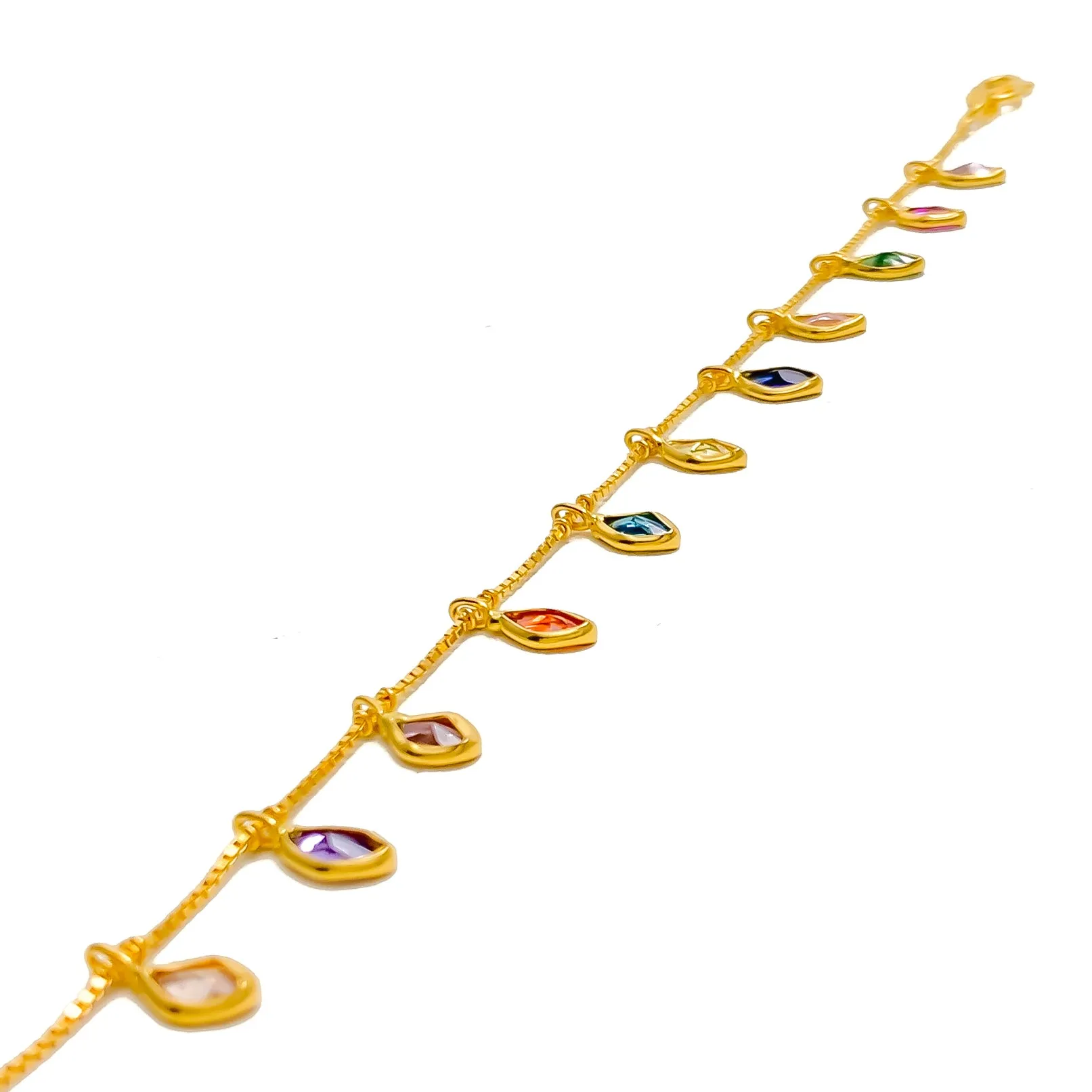 Stylish Grandiose 22k Gold CZ Bracelet