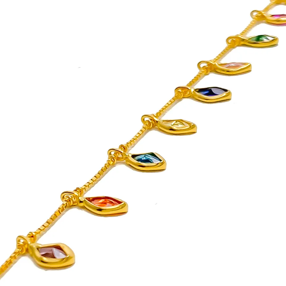 Stylish Grandiose 22k Gold CZ Bracelet