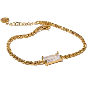 Stylish Jewelry Chain Cubic Zirconia Bracelet Bangle Women