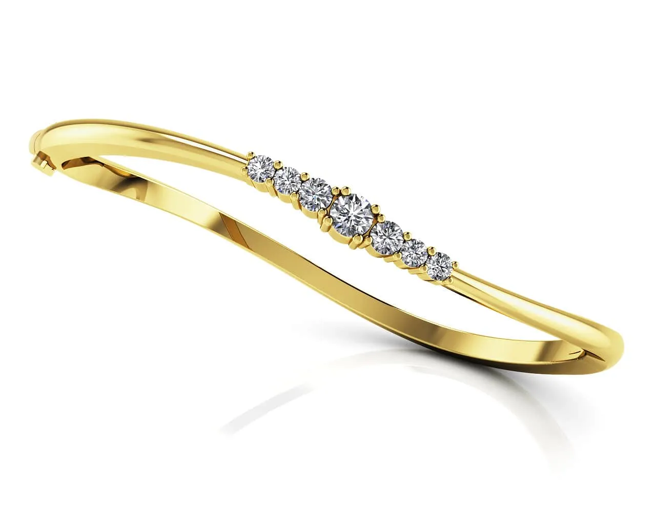 Stylish Seven Stone Lab-Grown Diamond Bangle with 0.70 ct.(finished) 2.5mm, 3mm, 4mm