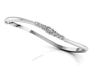 Stylish Seven Stone Lab-Grown Diamond Bangle with 0.70 ct.(finished) 2.5mm, 3mm, 4mm