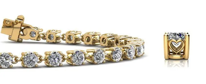 Stylish Sweetheart Diamond Tennis Diamond Bracelet with 3.27 ct.(finished) 2.8mm