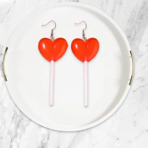 Sugar Rush Lollipop Heart Earrings