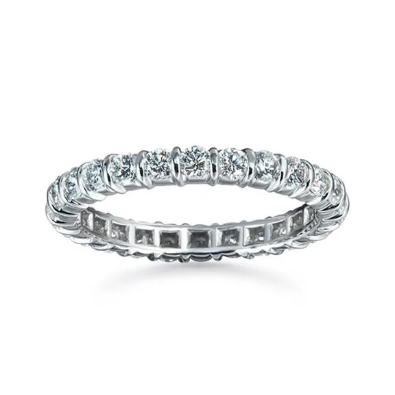 SUWA Platinum Loop Set Diamond Band