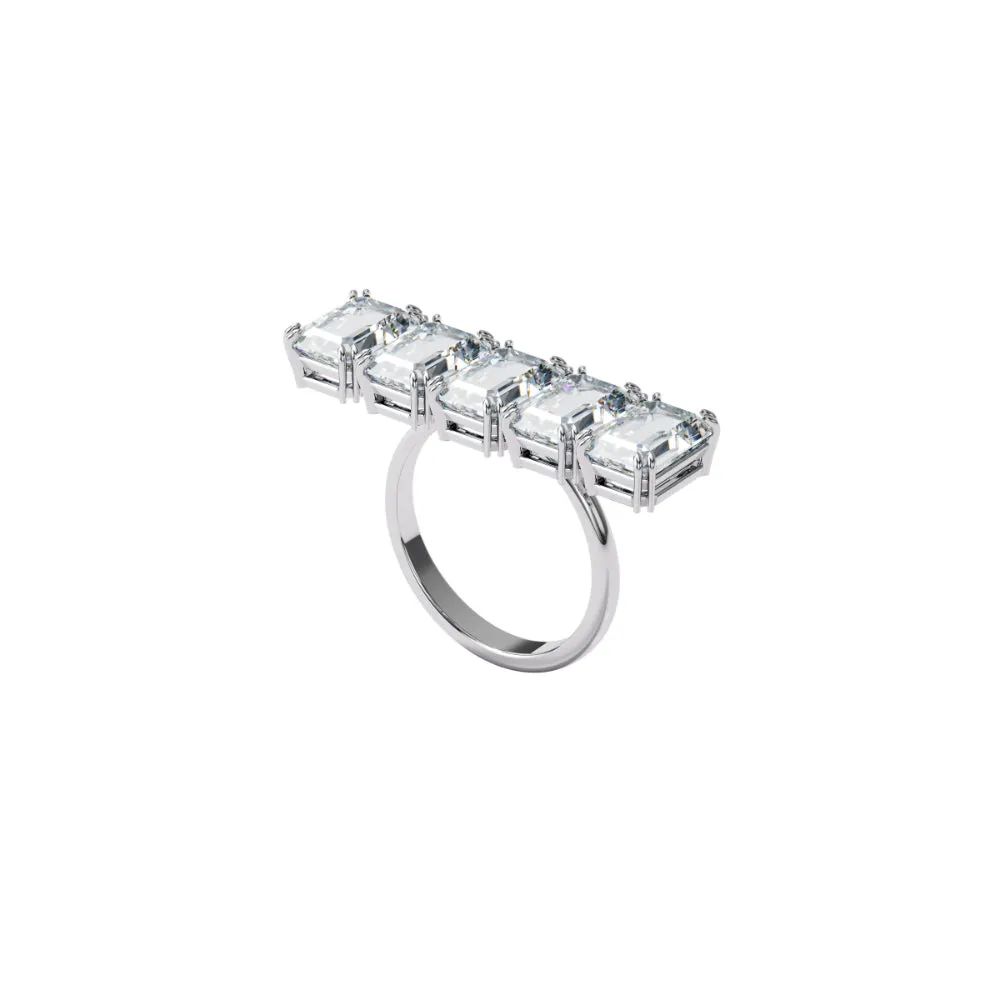 Swarovski Millenia Cocktail Ringwhite, Rhodium Plated