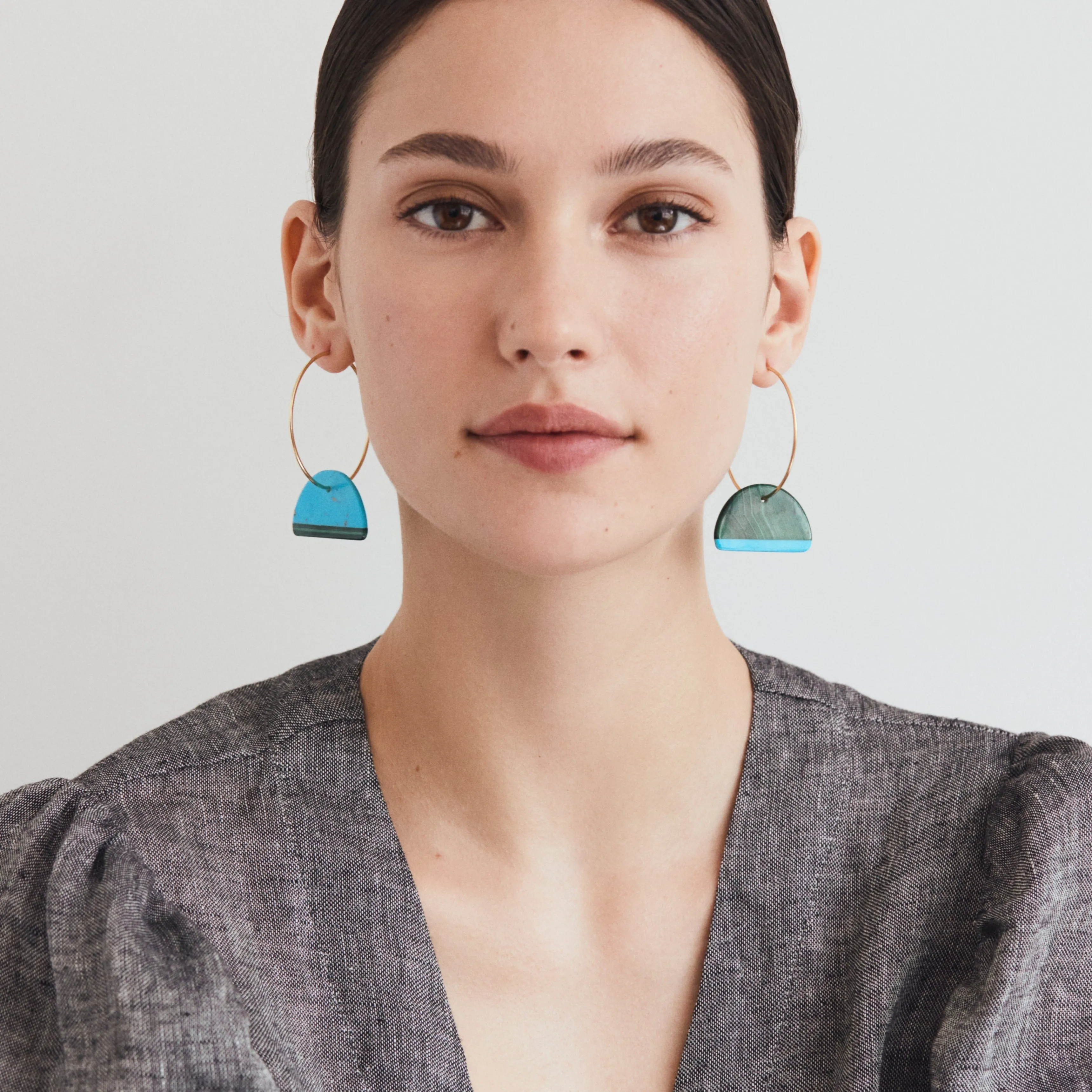 Symi Earrings - Lapis, Malachite, Turquoise