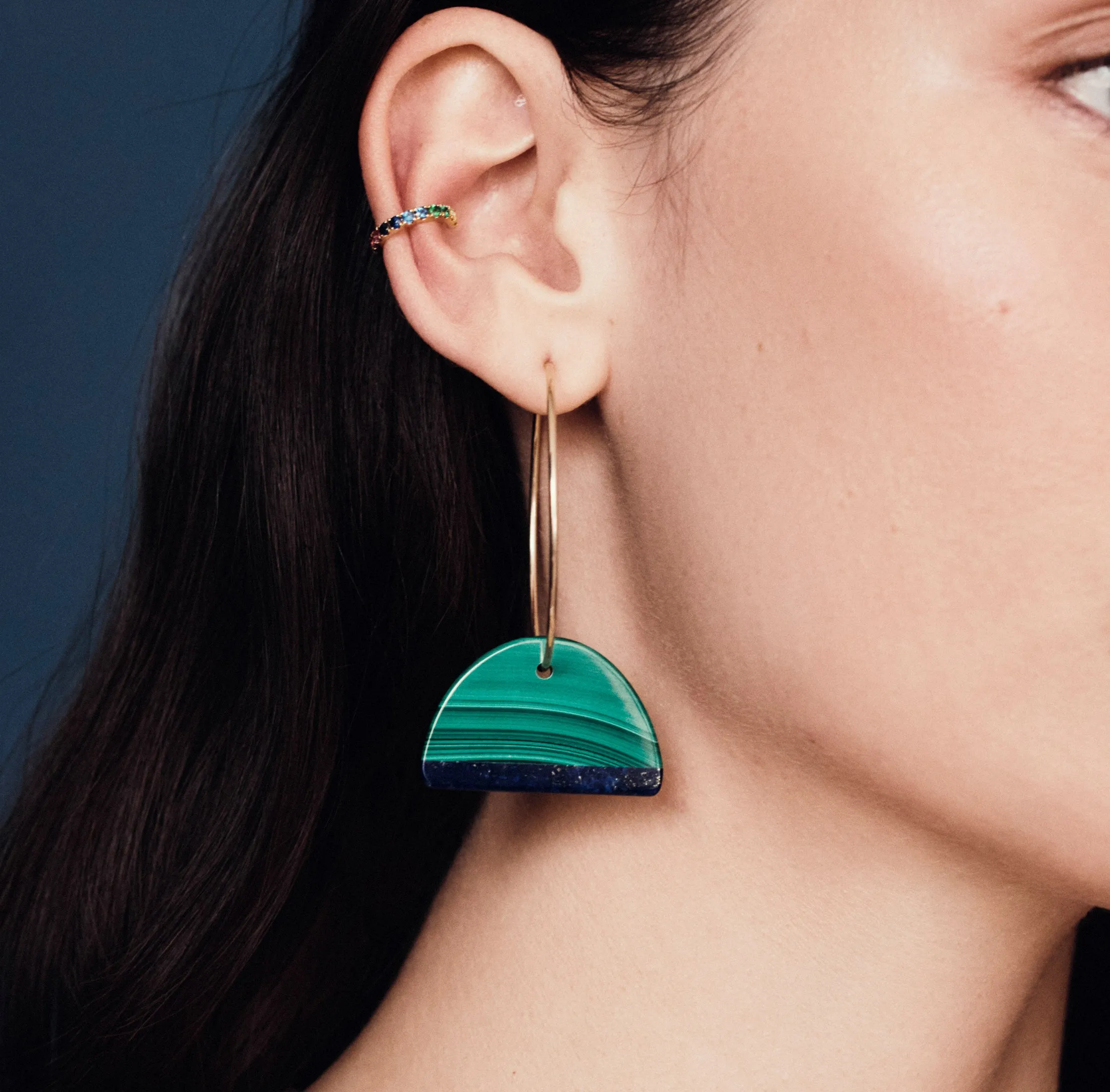 Symi Earrings - Lapis, Malachite, Turquoise