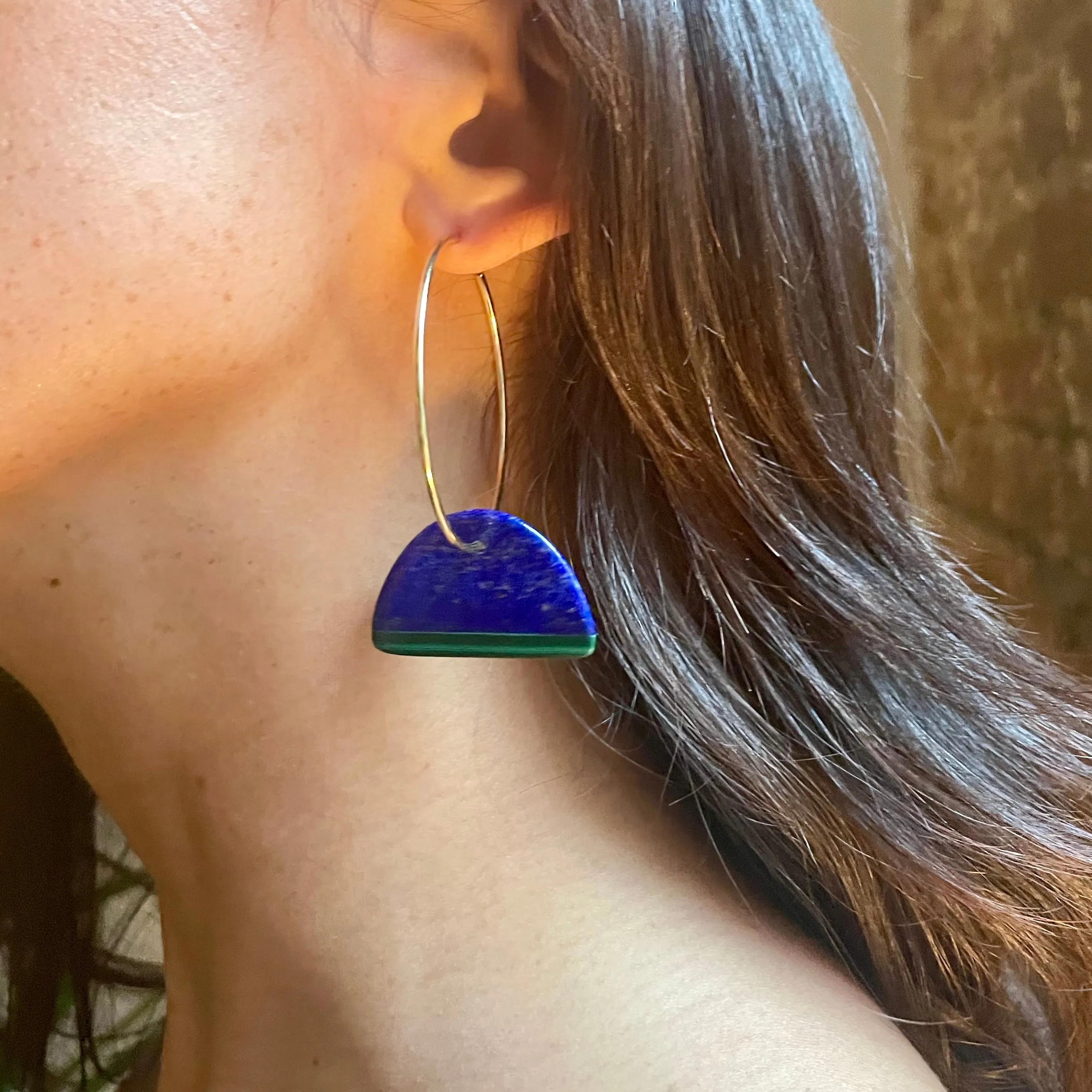 Symi Earrings - Lapis, Malachite, Turquoise