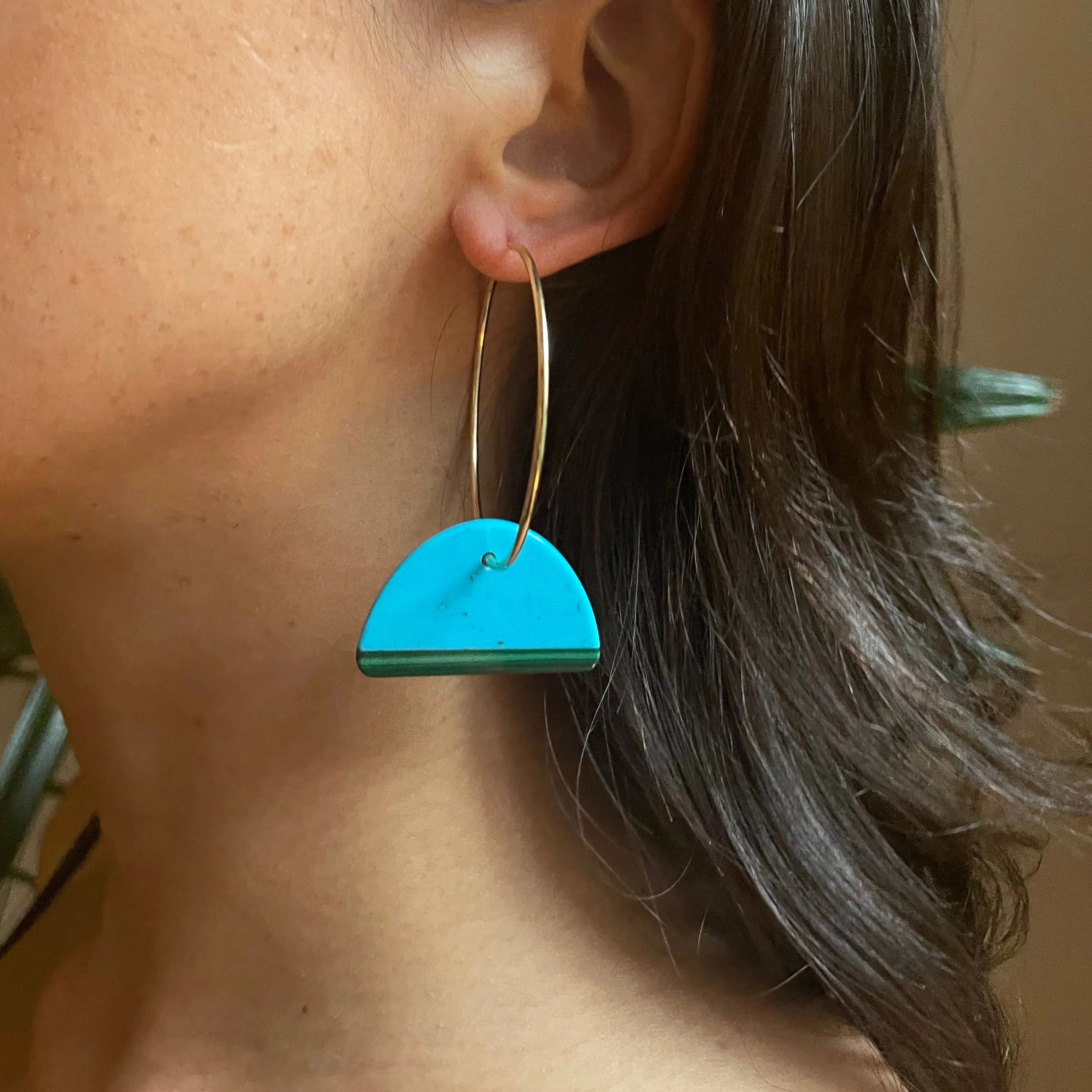 Symi Earrings - Lapis, Malachite, Turquoise