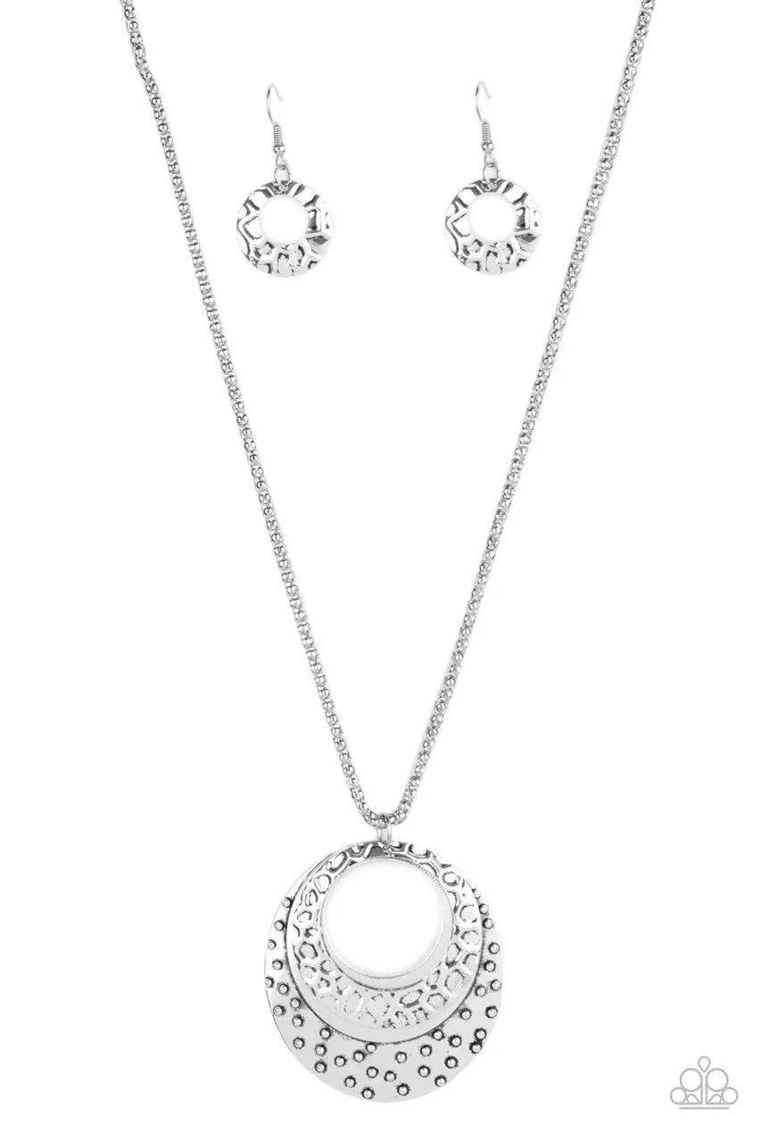 Texture Trio Silver Paparazzi Necklace