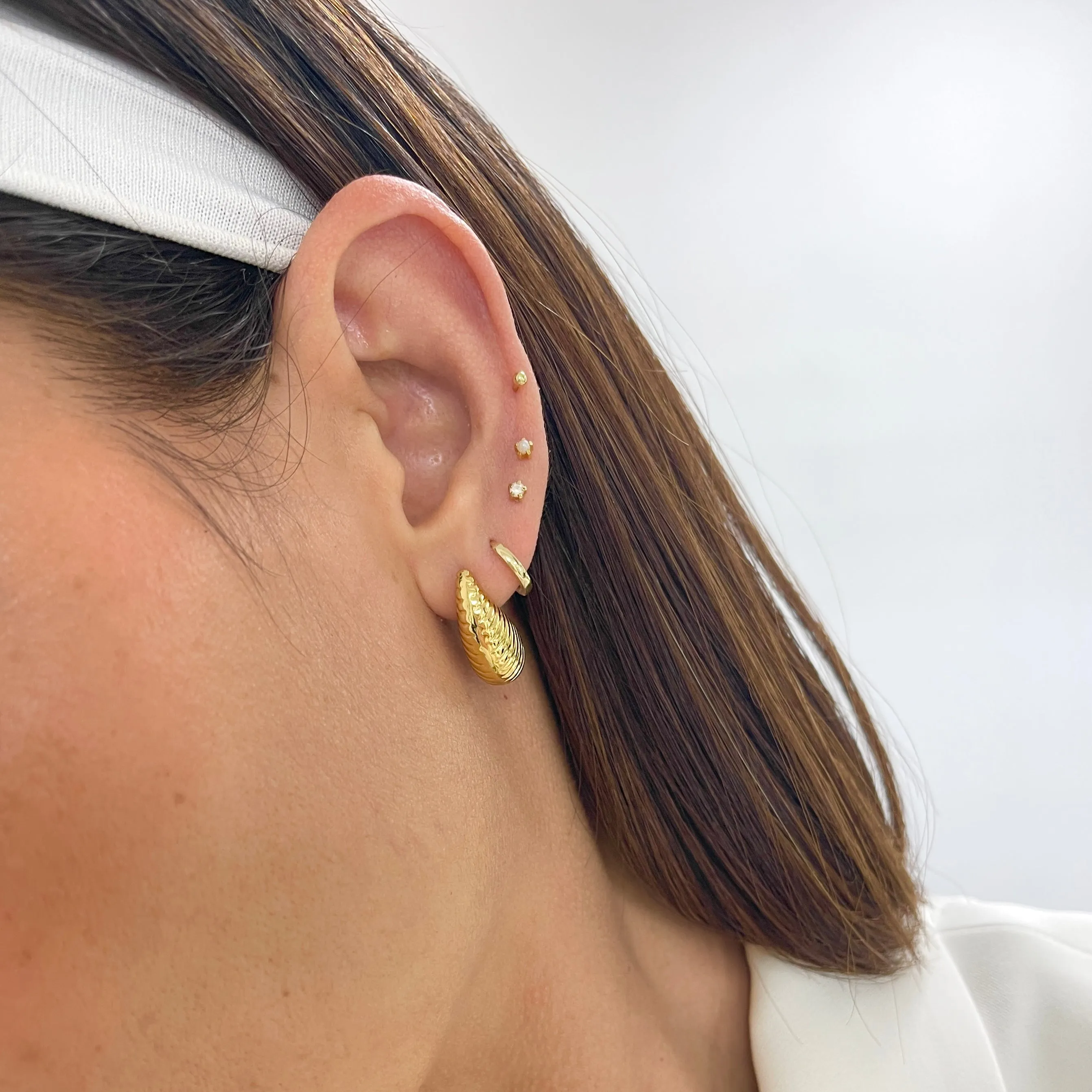 Textured Small Vene Earrings