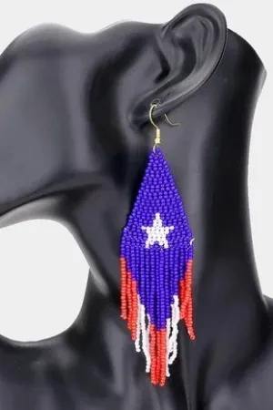The Patriotic Beaded Earrings