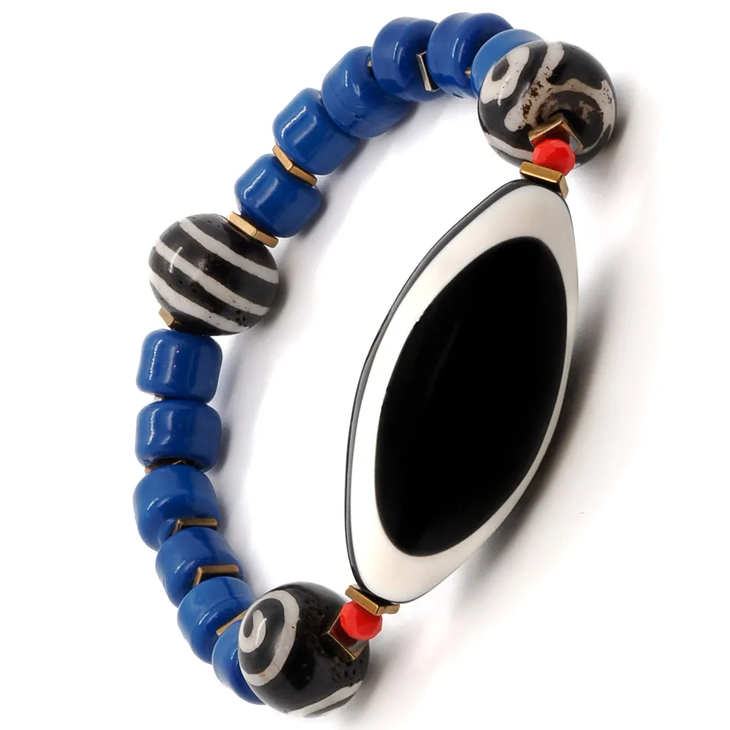 Third Eye Chunky Blue Tibetan Beaded Bracelet