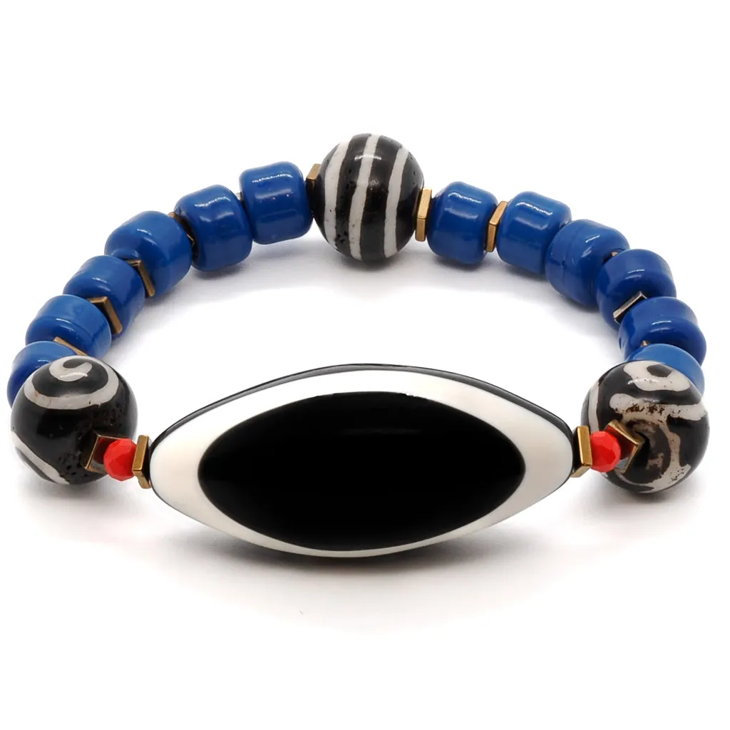 Third Eye Chunky Blue Tibetan Beaded Bracelet