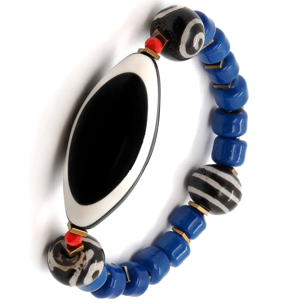 Third Eye Chunky Blue Tibetan Beaded Bracelet