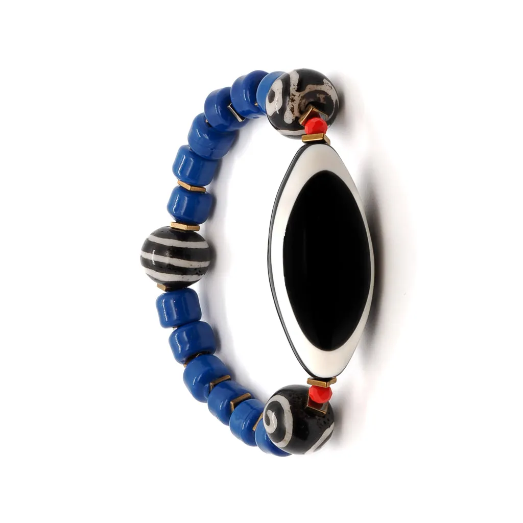Third Eye Chunky Blue Tibetan Beaded Bracelet