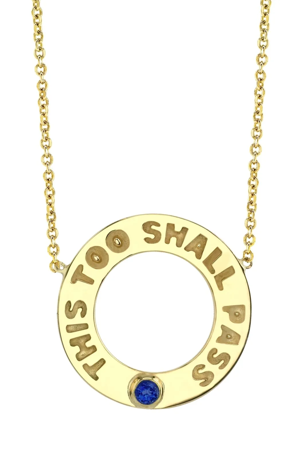 This Too Shall Pass Sapphire Necklace Ring