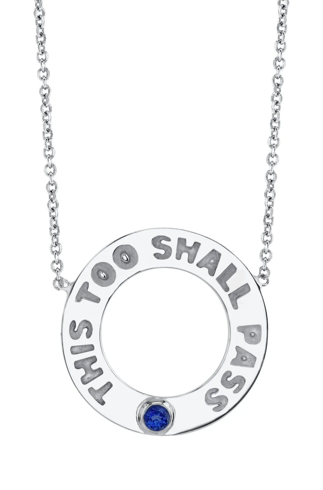 This Too Shall Pass Sapphire Necklace Ring