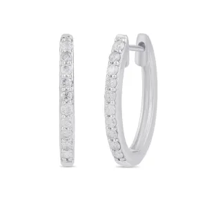 Tia Hoop Earrings with 1/4ct of Diamonds in 9ct White Gold