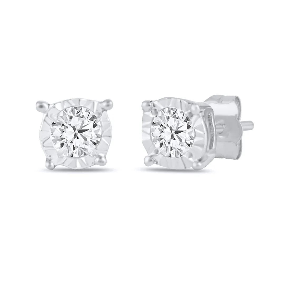 Tia Miracle Diamond Stud Earrings in 9ct White Gold