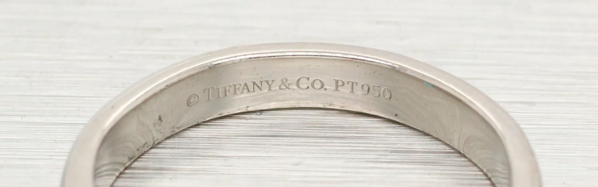 Tiffany & Co. 950 Platinum Wedding Band Ring - Tiffany Forever 3mm with Pouch