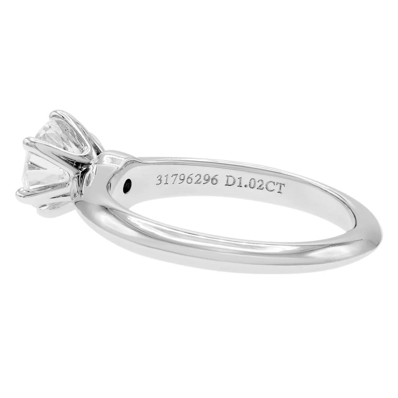 Tiffany & Co. Platinum 1.02 Carat Diamond Engagement Ring