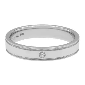 Tiffany & Co. Platinum Diamond Double Milgrain Band Ring