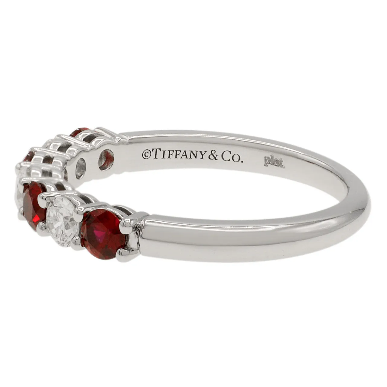 Tiffany & Co. Platinum Diamond Ruby Forever Band Ring