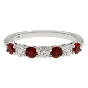 Tiffany & Co. Platinum Diamond Ruby Forever Band Ring