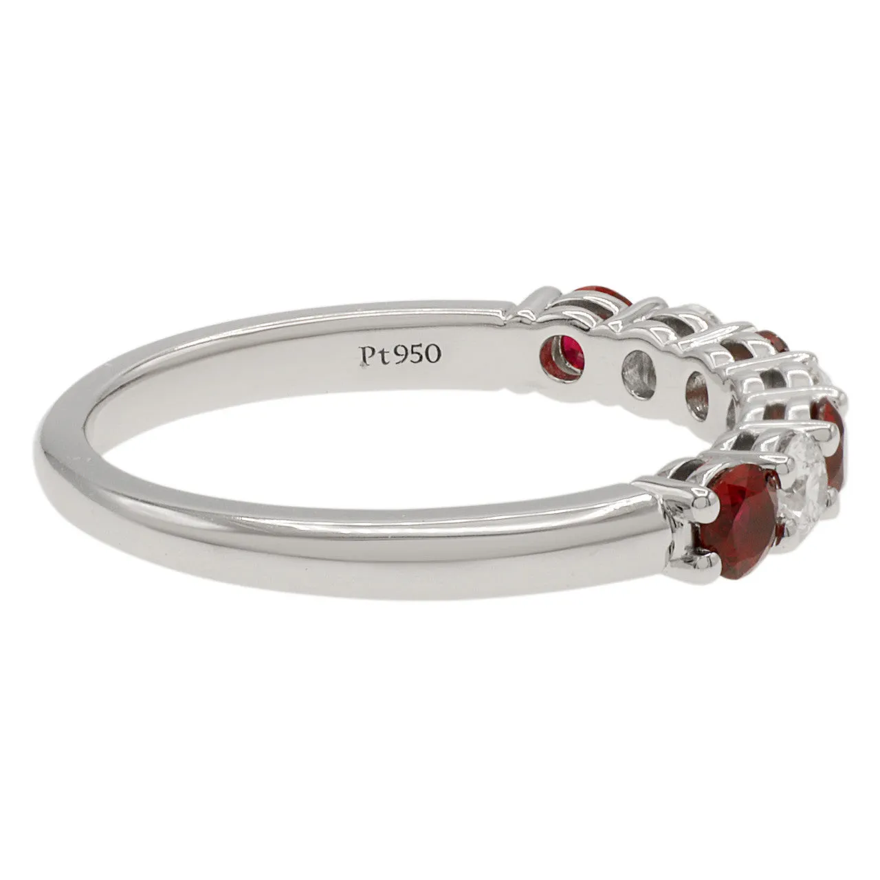 Tiffany & Co. Platinum Diamond Ruby Forever Band Ring