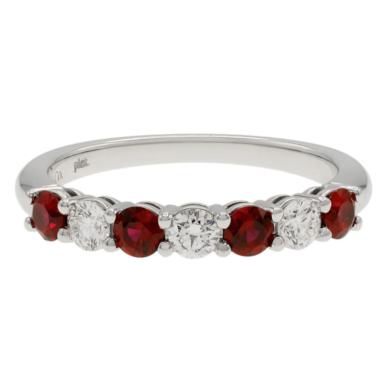 Tiffany & Co. Platinum Diamond Ruby Forever Band Ring