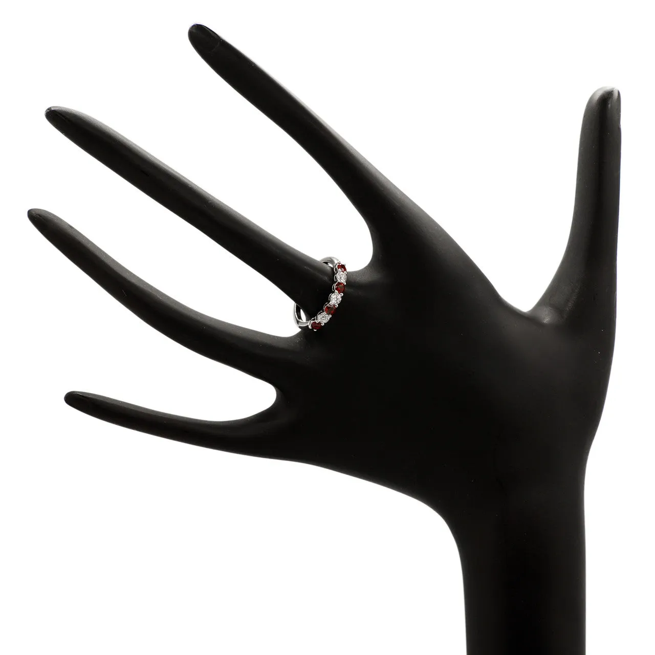Tiffany & Co. Platinum Diamond Ruby Forever Band Ring