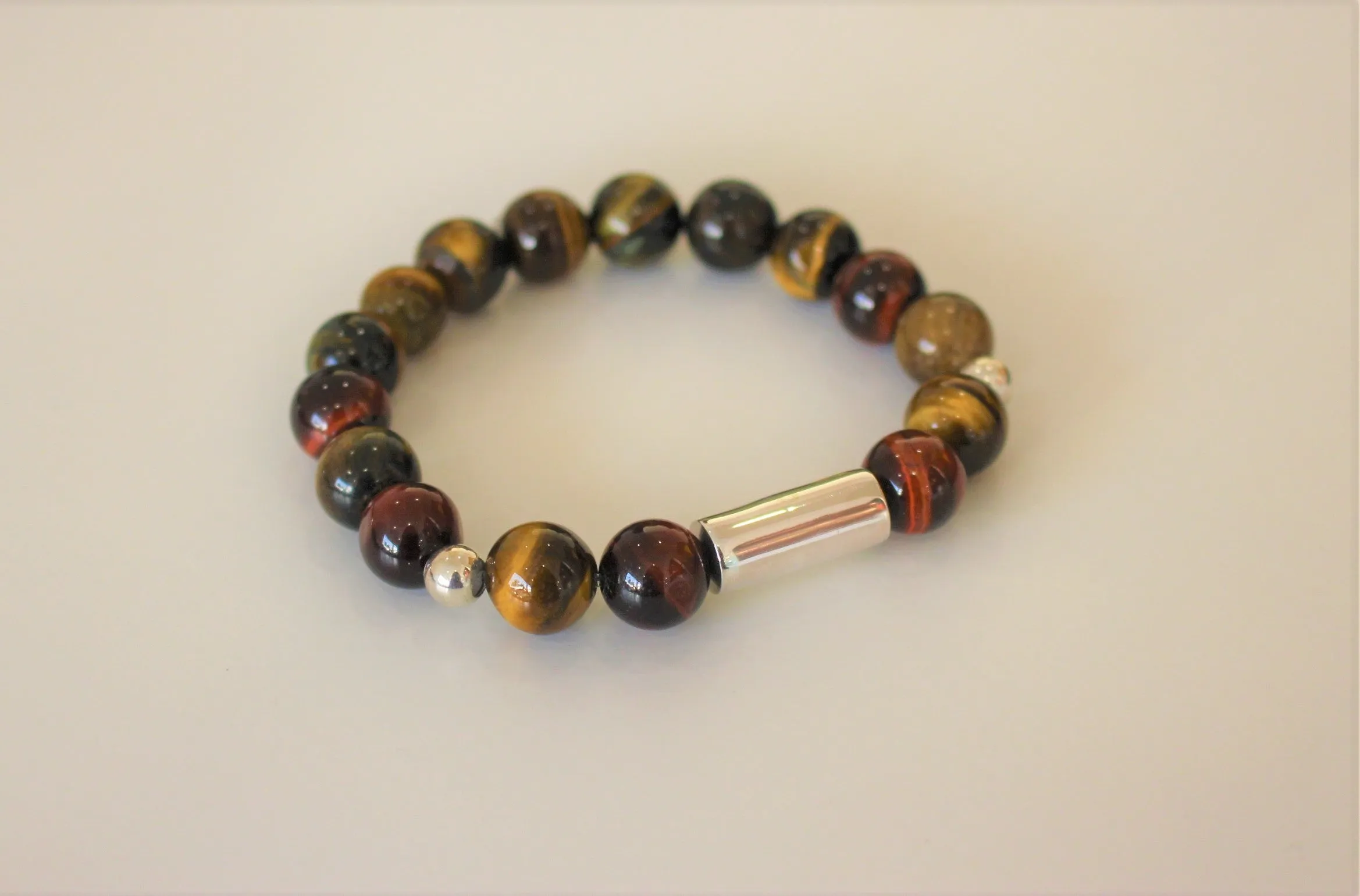 Tiger Eye and Silver Bracelet