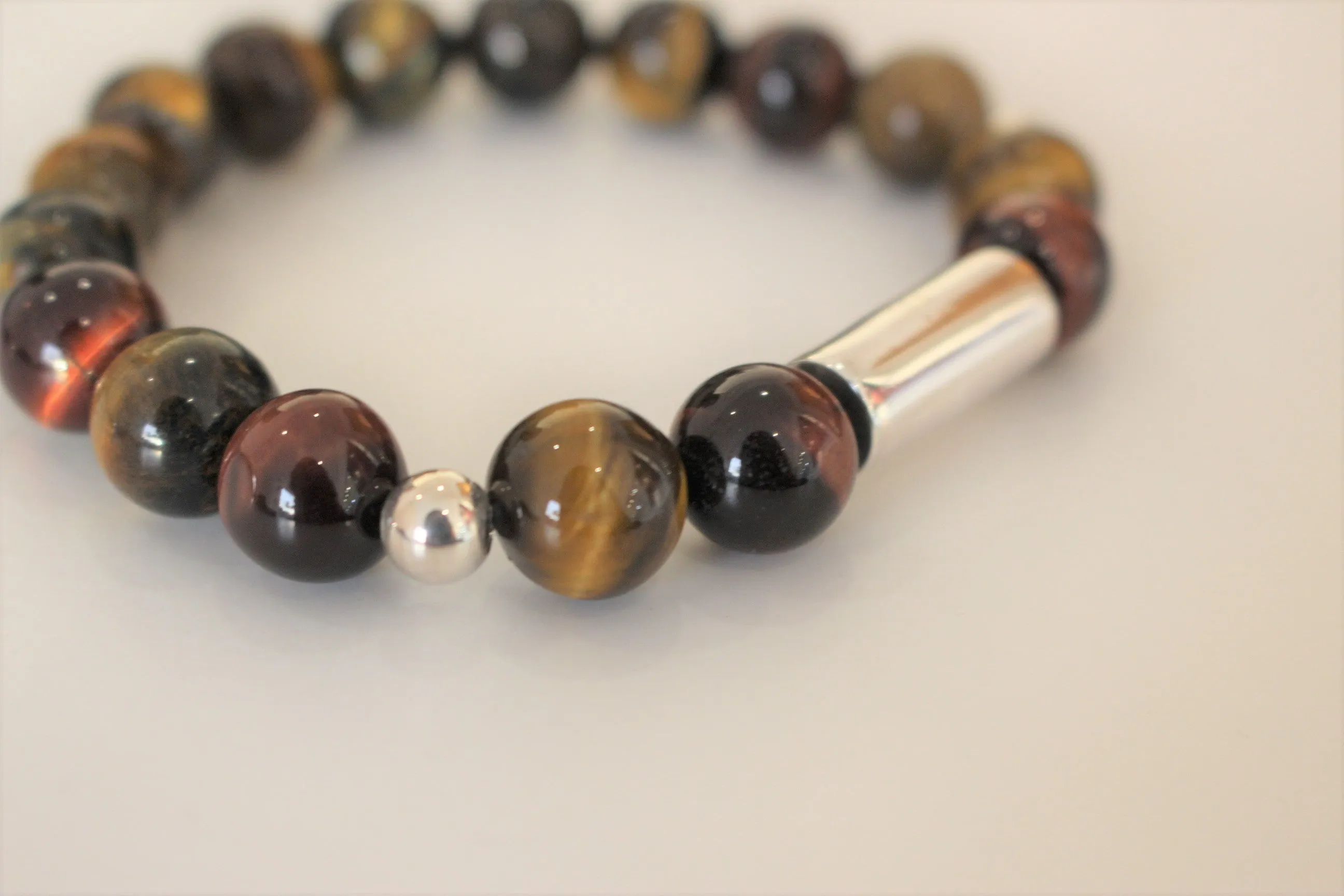 Tiger Eye and Silver Bracelet
