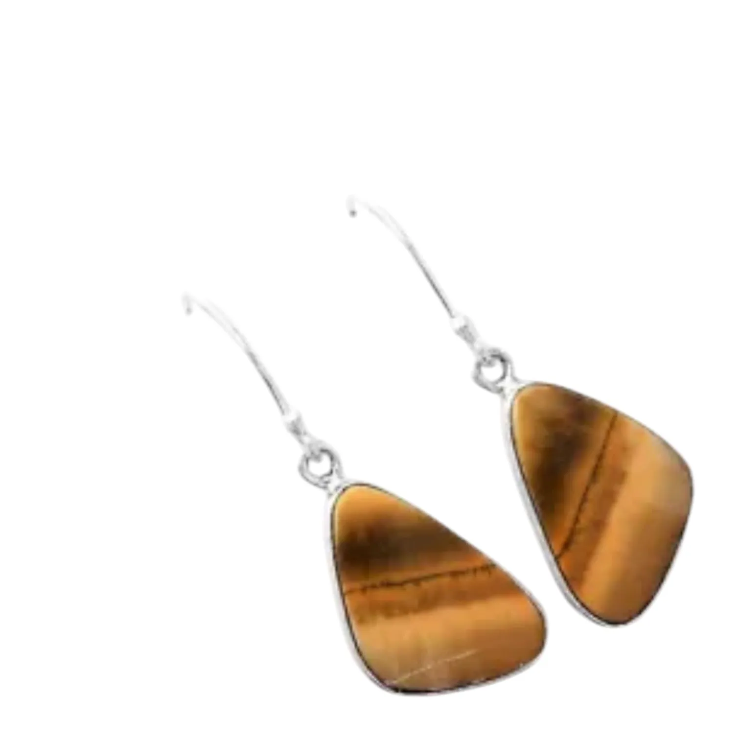 Tiger Eye Solid 925 Sterling Silver Earrings