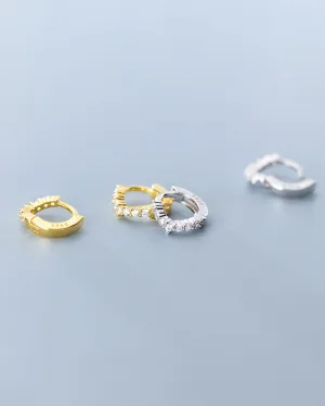 Tiny V-shaped Huggie Earrings