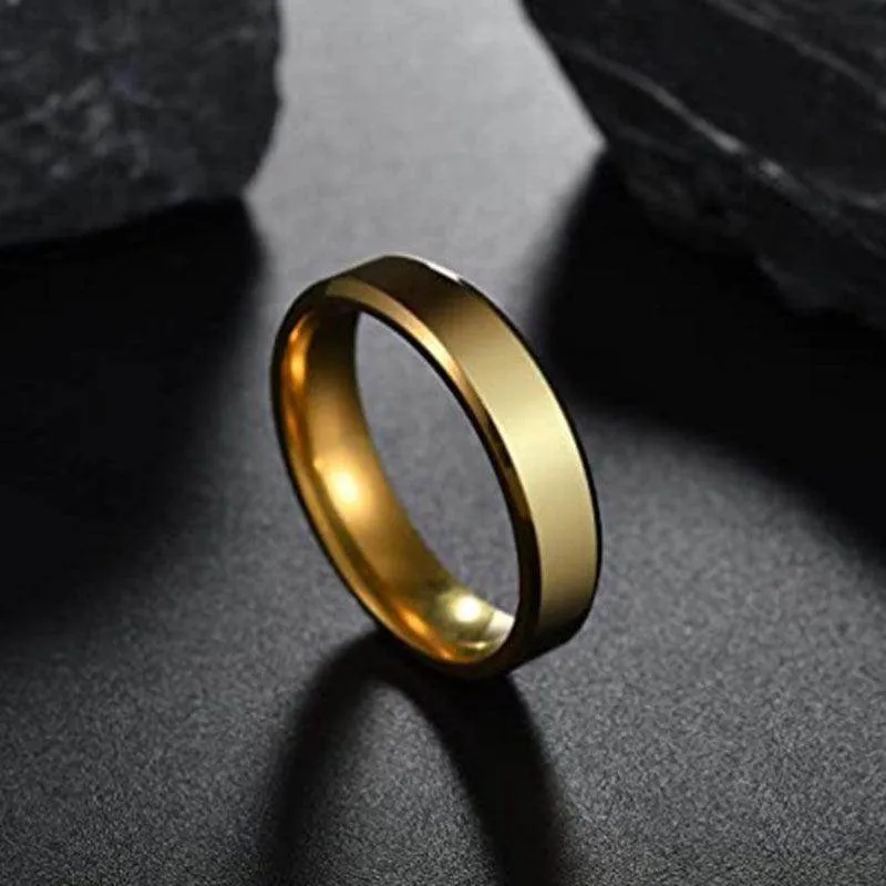 Titanium Steel Men's Wedding Black, Silver & Gold Wedding Bands