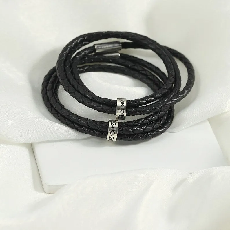 Trendy Personality Multi-Layer Braided Customizable Name Design Versatile Bracelet