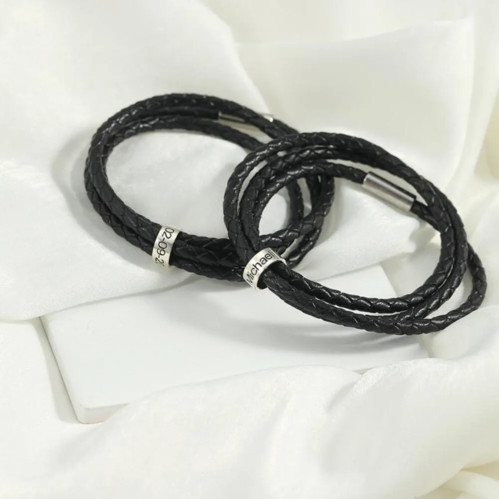 Trendy Personality Multi-Layer Braided Customizable Name Design Versatile Bracelet