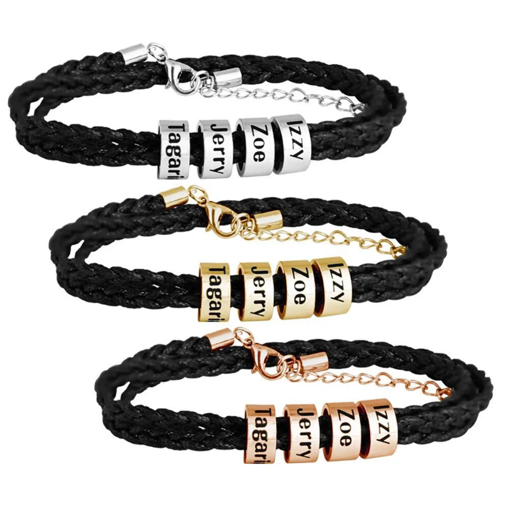 Trendy Personality Multi-Layer Braided Customizable Name Design Versatile Bracelet