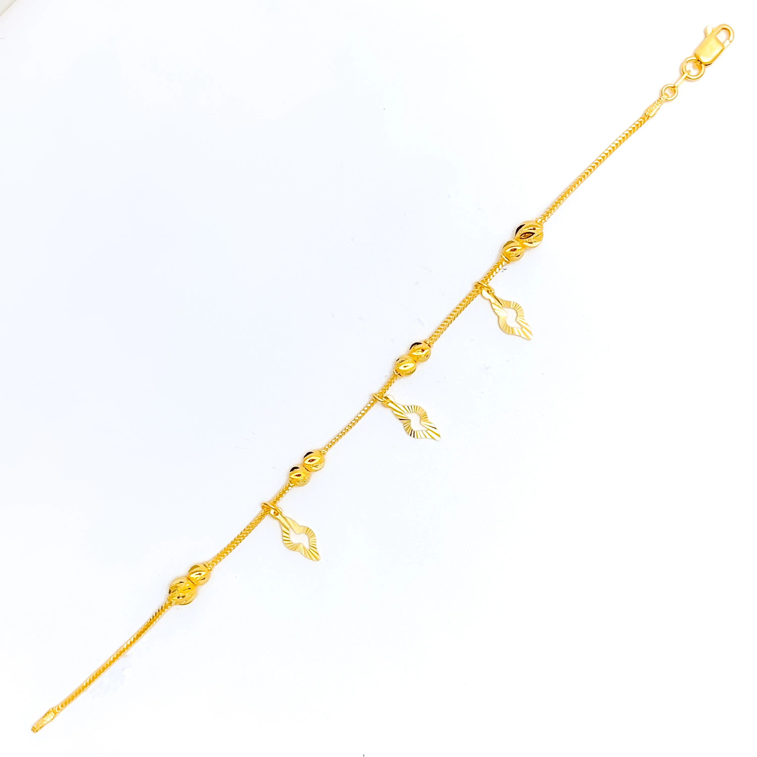 Trendy Stylish 22k Gold Charm Bracelet