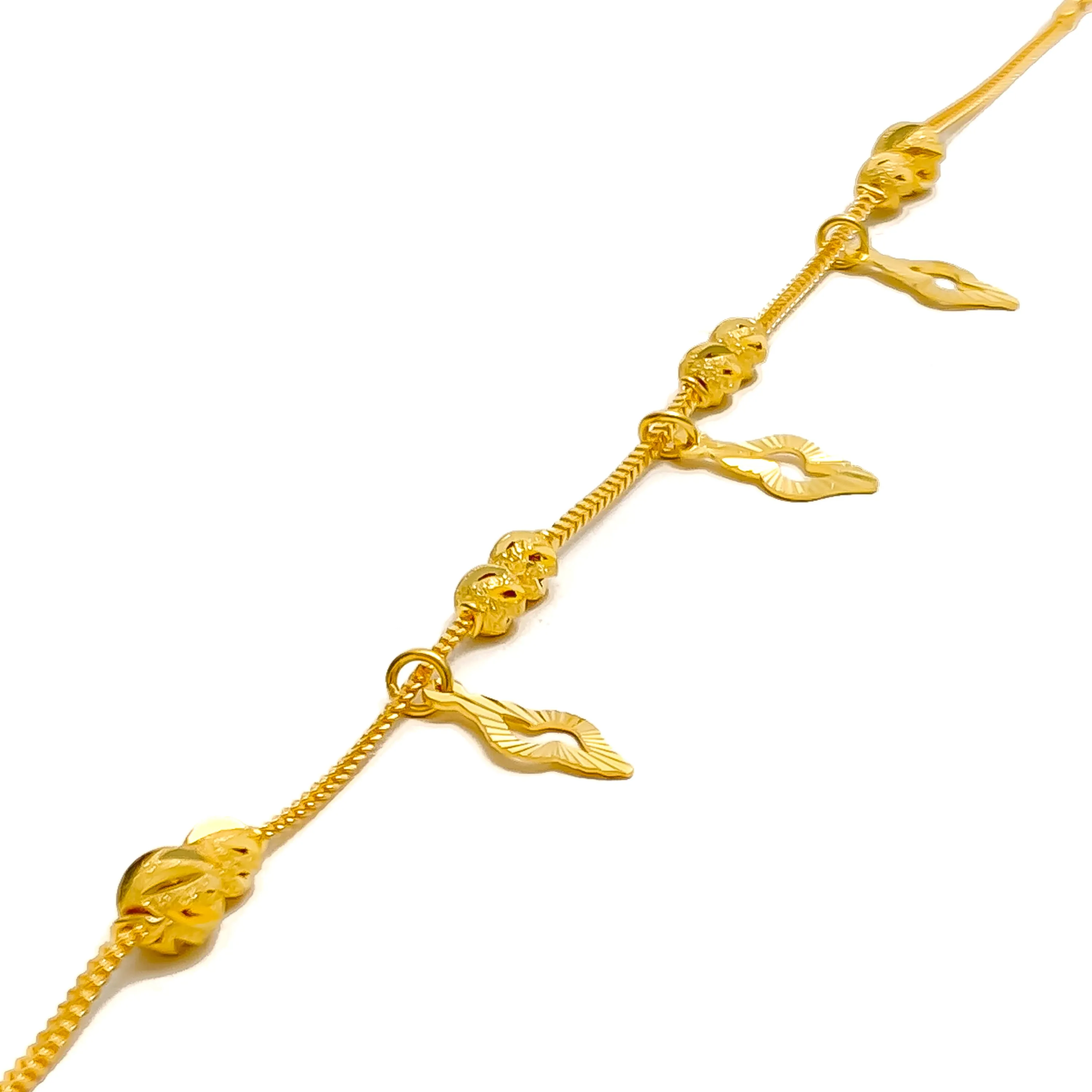 Trendy Stylish 22k Gold Charm Bracelet
