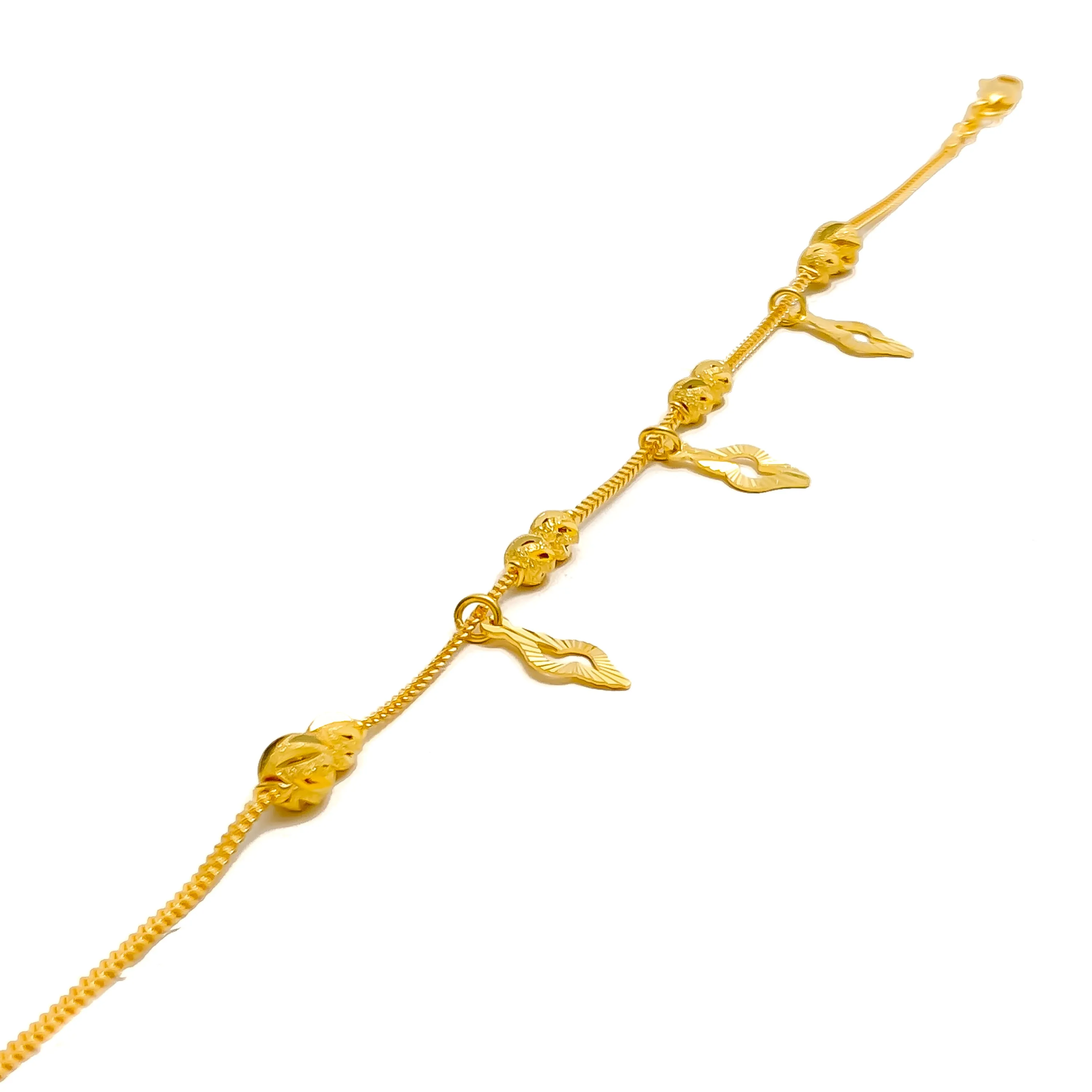 Trendy Stylish 22k Gold Charm Bracelet