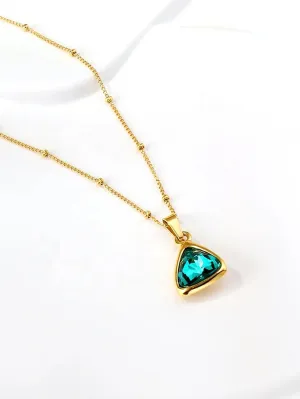 Triangle pendant stone necklace - FD ⚡